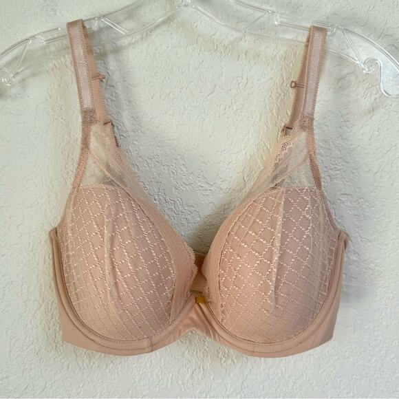 Chantelle CA01474 Norah Chic Plunge T-shirt Dusky Pink Bra – 32DDDD - Picture 6 of 11